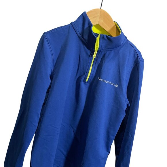 Vineyard Vines Performance Pullover Size 7 Bright Blue & Yellow - Picture 2 of 4